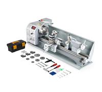 CREWORKS Metal Lathe Machine with 3 Jaw Chuck and 3000rpm Max Variable Speed, 9x24Inch Benchtop Lathe with LCD Display 1100W Brushless DC Motor and More for Home Machinist Workshop DIY Metalworking