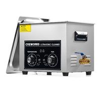 CREWORKS Ultrasonic Cleaner 10L with Mechanical Timer&Heater,300W Heating Power Commercial Sonic Cleaner, Ultrasonic Cavitation Machine for Jewelry Glasses Dentures Small Parts, Knob Type