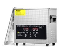 CREWORKS Ultrasonic Cleaner 3L Large Capacity Stainless Steel Commercial Ultrasonic Cleaner 100W with Heater & Digital Timer for Jewelry Watch Glasses Dentures Small Parts Circuit Board