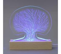 Crezusvo Unique Christian Gifts for Women Birthday, Tree of Life LED Night Light Acrylic Plaque, Christmas Gifts for Parents Friends Brothers and Sisters (Tree Shape)