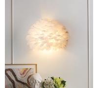 CRFASIBE Modern Feather Wall Light Indoor, Art Deco Wall Lamp, Decorative Dreamy Feather Lighting Fixtures for Bedroom, Children's Room, Living Room