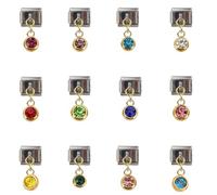 CRFFZ 12 Pack Italian Charm Link Beads Stainless Steel Jewelry Finding Jewelry Accessories Suitable for Making Modular Link