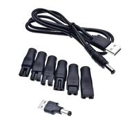 CRFFZ 8Pcs Adapter with USB Cable Cord DC5521 Connector Adaptor Charging Heads Convetors Multiple Shaver Connector