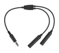 CRFFZ Aviation to U174 / U Helicopter Headsets Adapter Communication Cable Double Plugs Converter with Electromagnetic Shielding Noise Cancelling Aviation Adapter