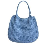 CRFFZ Beach Handwoven Straw Bag with Ample Space for Essential Women Large Capacity Braided Straw Shoulder Handbag Large Capacity Shopper Bag