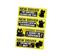 CRFFZ Beginner Driver Reflective Sign Cartoon Cats Design Sticker with Strong Magnet Attachment Easy Installation on Vehicle Reflective Car Stickers for Beginners