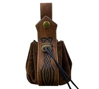 CRFFZ Portable Belt Pouch Medieval Drawstring Bag Cosplay Dices Bag Leathers Coin Purse Waist Pack Vintage Waist Cosplay and Halloween Party Accessory