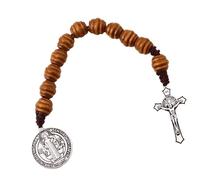 CRFFZ Premium Alloy Rosary with Crucifix and Benedict Medals for Religious Prayer Comfortable Grip Religious Wrist Accessories Devotional Rosary Catholic Travel