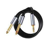 CRFFZ Professional 6.5mm to 3.5mm Splitter Cable BiDirectional Y Sound Cord for Guitar, Keyboards Systems Sound Cable