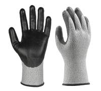 CRFFZ PU Coated Work Gloves Breathable for Construction Heavy Duty Labor and Protective and Rough Handling Breathable Antislip Gloves