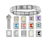 CRFFZ Unique Italian Charm Link Beads Jewelry Finding Jewelry Accessories Stainless Steel Texture Suitable for Making Italian Charm Set