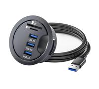 CRFFZ USB3.0 Dock Card Reader 3/4 Port USB Desk Splitter Station Memory Card Reader Station for Desktop Desk Desktop Organizers