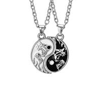 CRFFZ Yin and Yang Necklace Personalized for Sun Stitching Pendant Suitable for Couples Necklaces with Adjustable Chains Sun Necklace for Women Men