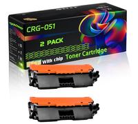 CRG-051 Compatible for Canon Toner Cartridge with Chip i-SENSYS LBP-162dw MF264dw MF264dw II MF267dw MF267dw II Printers (2-Pack Black)