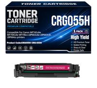 CRG-055H for Canon MF742cdw MF744Cdw MF746cx LBP663cdw LBP663cdn LBP664cx Toner Cartridges with chip High Yield Work,Magenta-CRG055H