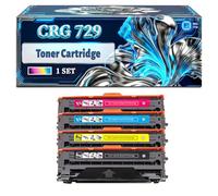 CRG 729 Toner Cartridge Compatible for Canon I-Sensys LBP-7010C LBP-7018C Printers, With Chip Large Capacity 1200 Pages (4-Pack BK/C/M/Y)