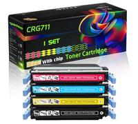 CRG711 Compatible for Canon Toner Cartridge with Chip imageCLASS MF9170C LBP-5300 LBP-5360 MF9130 MF9170 Printers (4-Pack BK/C/M/Y)