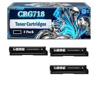 CRG718 Toner Cartridges Compatible for Canon i-SENSYS LBP-7200C MF-724cdw MF-8360cdn LBP-7200cdn MF-728cdw MF-8380cdw LBP-7210CDN MF-8330cdn MF-8540CDN LBP-7660cdn Printers (3 Pack Black)