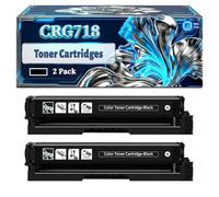 CRG718 Toner Cartridges Compatible for Canon i-SENSYS LBP-7200C MF-724cdw MF-8360cdn LBP-7200cdn MF-728cdw MF-8380cdw LBP-7210CDN MF-8330cdn MF-8540CDN LBP-7660cdn Printers (2 Pack Black)
