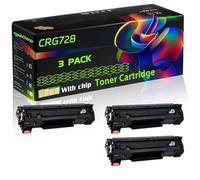 CRG728 Compatible for Canon Toner Cartridge with Chip i-SENSYS MF4410 MF4430 MF4450 MF4550 MF4550d Printers (3 Pack Black)