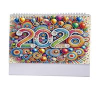 CRGANGZY 3D2026 Diamond Art Desktop Calendar, Standing Flip-Page Diamond Crystal Art Calendar, New Year's Artistic Desktop Decorative Gift for Family and Friends
