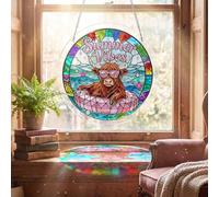 CRGANGZY Acrylic Puzzles Suncatcher, DIY Double Sided Jigsaw Puzzle Wall Decor for Women Men Mom Birthday Gift, Colorful Sunrise, Stained Acrylic Jigsaw Puzzle Suncatcher for Garden Window Decor