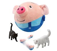 CRGANGZY Active Moving Pet Plush Toy, USB Rechargeable Interactive Dog Toys with Talking Barking Function, Chase Mate Dog Toy with Sensors for for Dogs Cats Small Medium Pets (Blue)