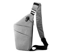 CRGANGZY Anti-thief Chest Bag Portable Crossbody Bag for Work (Light Grey Right Shoulder)