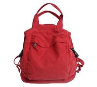 CRGANGZY Canvas Backpack Vintage Commuting School Bag Solid Color School Backpack Aesthetic Hippie Y2K Backpack for Women and Girls (Khaki)