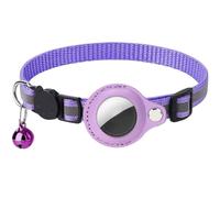 CRGANGZY Cat Tracker Collar, Adjustable Pet Tracker for Cats and Dogs Compatible with Apple AirTag, Reflective Pet Collar for Night Location Tracking, Activity Monitoring, Collar included