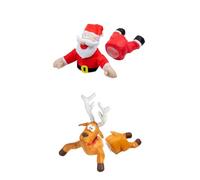 CRGANGZY Crashing Santa Reindeer Animated Christmas for Window Door, Christmas Crashing Santa Animated Decoration with Glass Shard Sticker and Leg Romper Animation for Xmas Gift (2pcs)