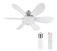 CRGANGZY Crystal Ceiling Fan Light Bulb Fan Remote Control 3 Light Colors Adjustable Wind Speed Universal Dimming for Dining Room Bedroom Living Room