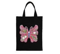 CRGANGZY Diamond Painting Tote Bags Butterfly Diamond Art Bag Reusable Grocery Handbag For Beginners,Shopping Daily Organization Rhinestone Diamond Art Handbag