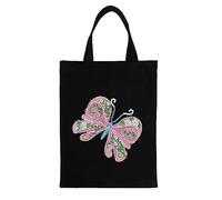 CRGANGZY Diamond Painting Tote Bags Butterfly Diamond Art Bag Reusable Grocery Handbag For Beginners,Shopping Daily Organization Rhinestone Diamond Art Handbag