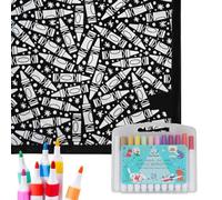 CRGANGZY DIY Coloring Blanket, Coloring Blanket for Your Own with 24-Colour Watercolour Pen Set, Creative Personalized Handmade Colorful Blanket for Family Activity Arts Crafts Bedroom Decor