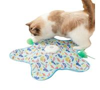 CRGANGZY Interactive Cat Toy, Star-Shaped USB Rechargeable Electric Automatic Cats Toys with Feather Stick, 3-Mode Touch-Activated Hide and Seek Cat Toy for Indoor Bored Adult Kittens (Green)