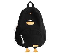 CRGANGZY Novelty Duck Backpack, Kawaii Corduroy School Backpack Girls School Bag, Funny Children's Bookbag Casual Daypacks for Teenage Primary Secondary Middle School-Black