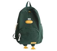 CRGANGZY Novelty Duck Backpack, Kawaii Corduroy School Backpack Girls School Bag, Funny Children's Bookbag Casual Daypacks for Teenage Primary Secondary Middle School-Green