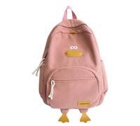CRGANGZY Novelty Duck Backpack, Kawaii Corduroy School Backpack Girls School Bag, Funny Children's Bookbag Casual Daypacks for Teenage Primary Secondary Middle School-Pink