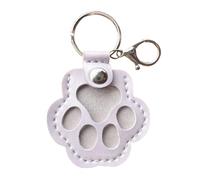 CRGANGZY Pet Hair Keepsake Keyring,Leather Paw-Shaped Memory Charm with Snap Closure, Dog & Cat Fur Storage Pendant, Memorial Gift for Pet Loss-Purple