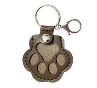 CRGANGZY Pet Hair Keepsake Keyring,Leather Paw-Shaped Memory Charm with Snap Closure, Dog & Cat Fur Storage Pendant, Memorial Gift for Pet Loss-Dark Brown