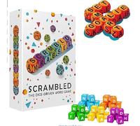 CRGANGZY Scrambled Dice Word Game for 1-5 Players, Brain Sharpening Spelling Dice Game, Fun Family Board Spelling Letter Dices Games for Parties Travel Familys Nights Learn Words Happily (12 Dices)
