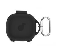 CRGANGZY Silicone Soft Protective Cover with Carabiner Protective Skin Case Shockproof Earbuds Case Cover -Scratch Logo Visible Design for Anker SoundCore Sport X20 Charging Case (Black)