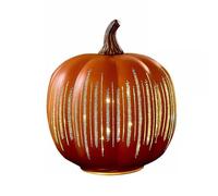CRGANGZY Starry Night Glass Pumpkin Decoration,Timer Lighted Sparkling Starry Night Pumpkins, Battery-Operated Sparkling Twinkling Pumpkin for Autumn, Halloween & Home Décor -Orange Small