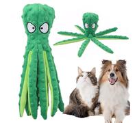 CRGANGZY Whiskerspot Octopus Dog Toy, Eco friend Octopus PlayToys Plush for Dogs, No-Stuffing Squeaky Dog Interactives Plush with Crinkle Paper, Durable Chew Toy for Puppy Teething & Interactive Play