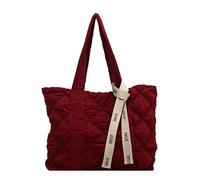 CRGANGZY Women Puffy Hobo Large Capacity Fashion Shopping Bag Solid Color Vintage Ladies Girls Commuting Bag (Wine Red)