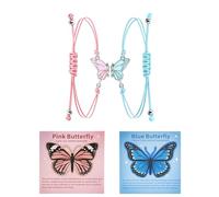 Crgwxzl Butterfly Bracelets for Women Healing Crystals Stone Bracelets Natural 8mm Amethyst Gemstone Beads Stretch Bracelet Butterfly Charms Women Jewelry Gift, 6.5-7, String, no gemstone