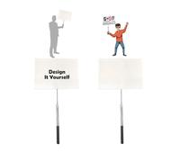 Crhexpva Parades Slogan Poles with White Board,Answer Paddle Warning Signs Support Placards with Handle for Ceremonies Sale Vote Sports, Small Sign Board Yard Signs Protest Sign Holders Double Sided