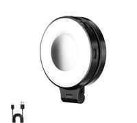 CRI 95+ Magnetic 3-in-1 Selfie Light with Mirror, Foldable 360° Rotating Mobile Phone Magnetic LED Selfie Ring Fill Light, Portable Adjustable for Selfies, Makeup, Video Shooting (Black)