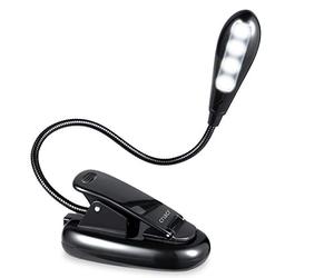 Criacr Clip on Book Light, 4 LED Portable Reading Light, Battery Operated Reading Lamp, Touch Sensitive Table Reading Light, for Readers, Kids, Desk, Headboard, Bedstead, Office Table, Christmas